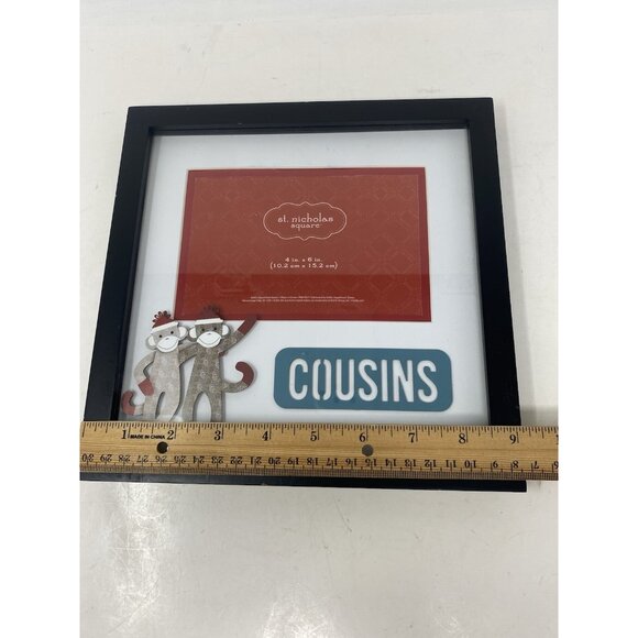 St Nicholas Square Sock Monkey Picture Frame Cousins Holds 4" x 6" Photo - Picture 6 of 8